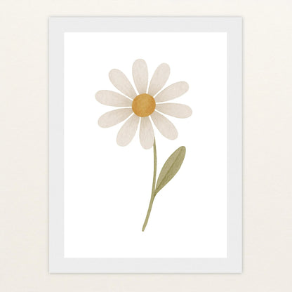 Gänseblümchen Poster mit Holzrahmen von tinylearner