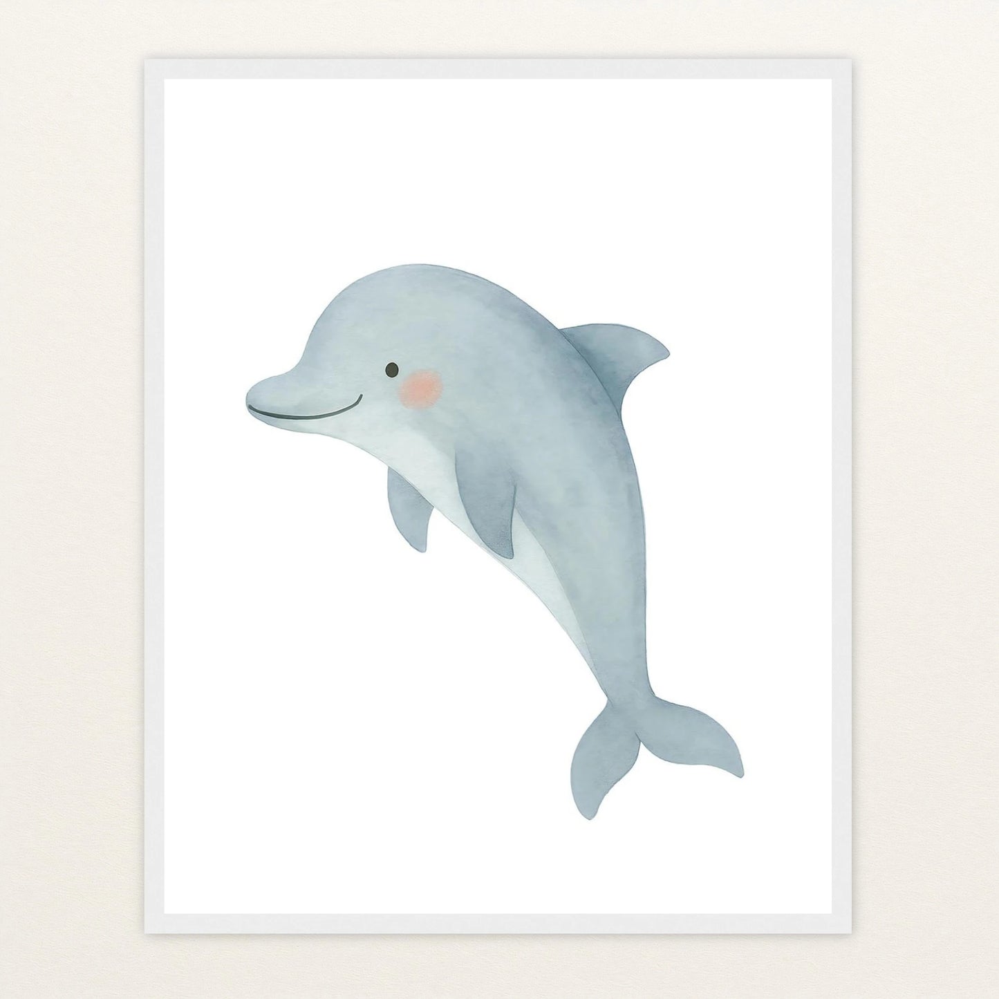 Dora der Delfin Poster mit Holzrahmen von tinylearner