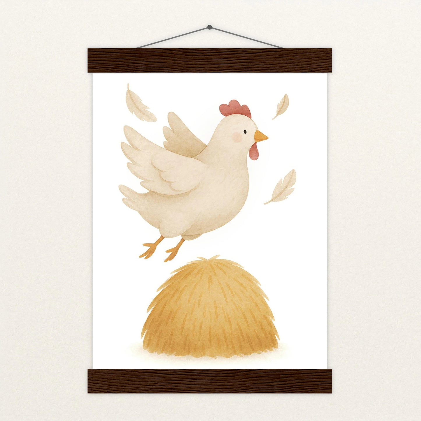 Hanni das Huhn - Motiv: "Heu" Poster mit Leisten von tinylearner