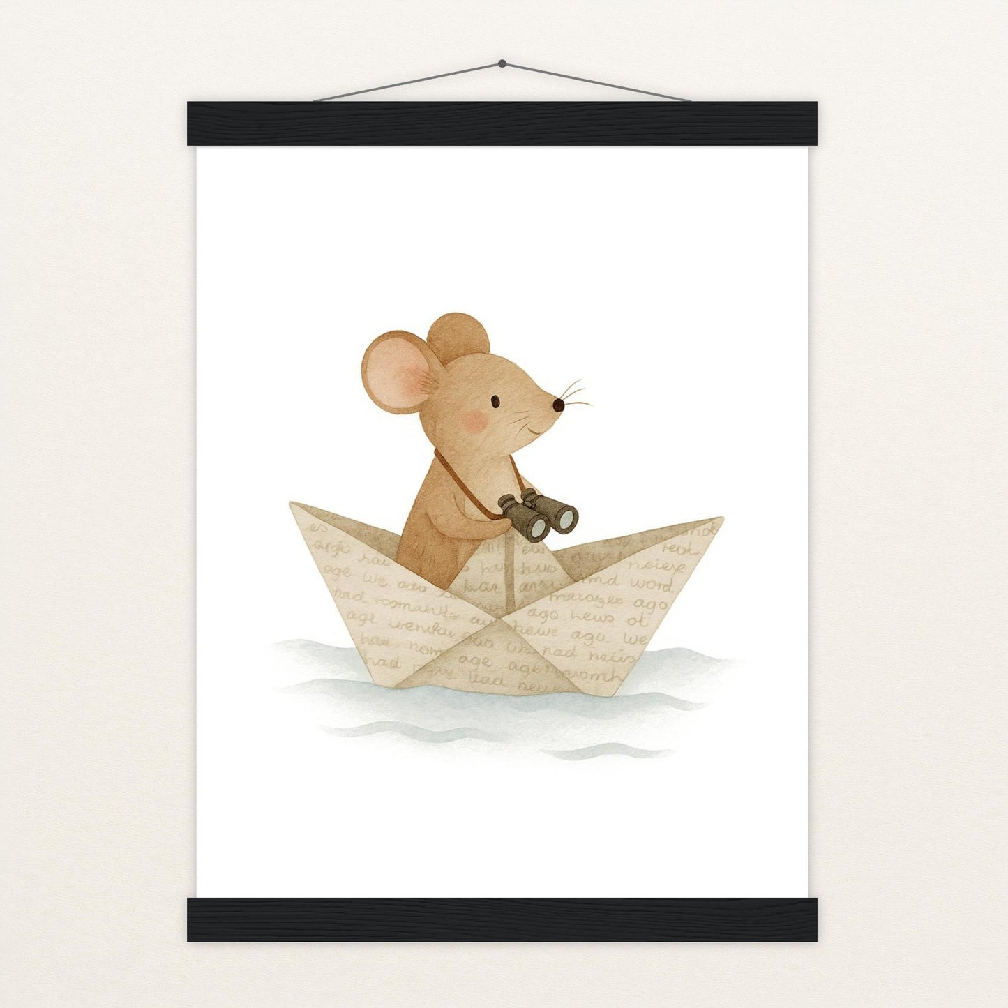 Mimi die Maus - Motiv: "Papierschiff" Poster mit Leisten von tinylearner