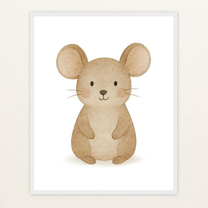 Mimi die Maus Poster mit Holzrahmen von tinylearner