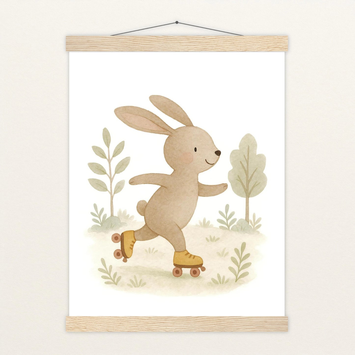 Holly der Hase - Motiv: "Rollschuhe" Poster mit Leisten von tinylearner
