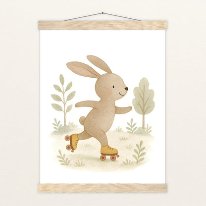 Holly der Hase - Motiv: "Rollschuhe" Poster mit Leisten von tinylearner