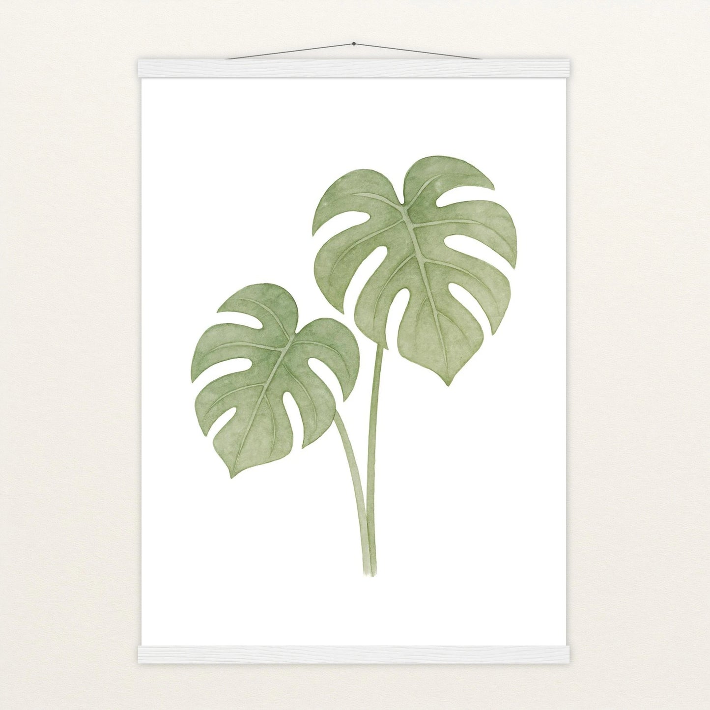 Monstera-Blätter Poster mit Leisten von tinylearner
