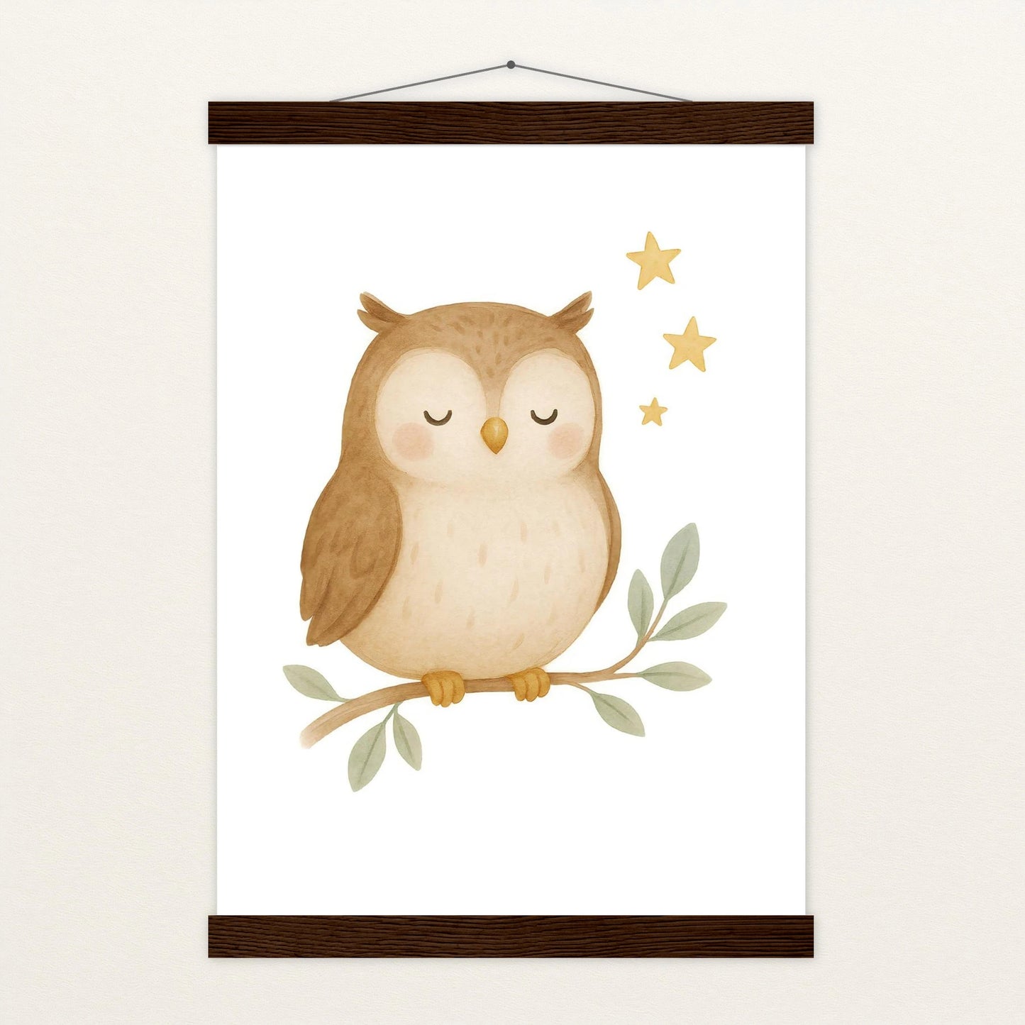 Emmi die Eule Poster mit Leisten von tinylearner