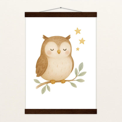 Emmi die Eule Poster mit Leisten von tinylearner