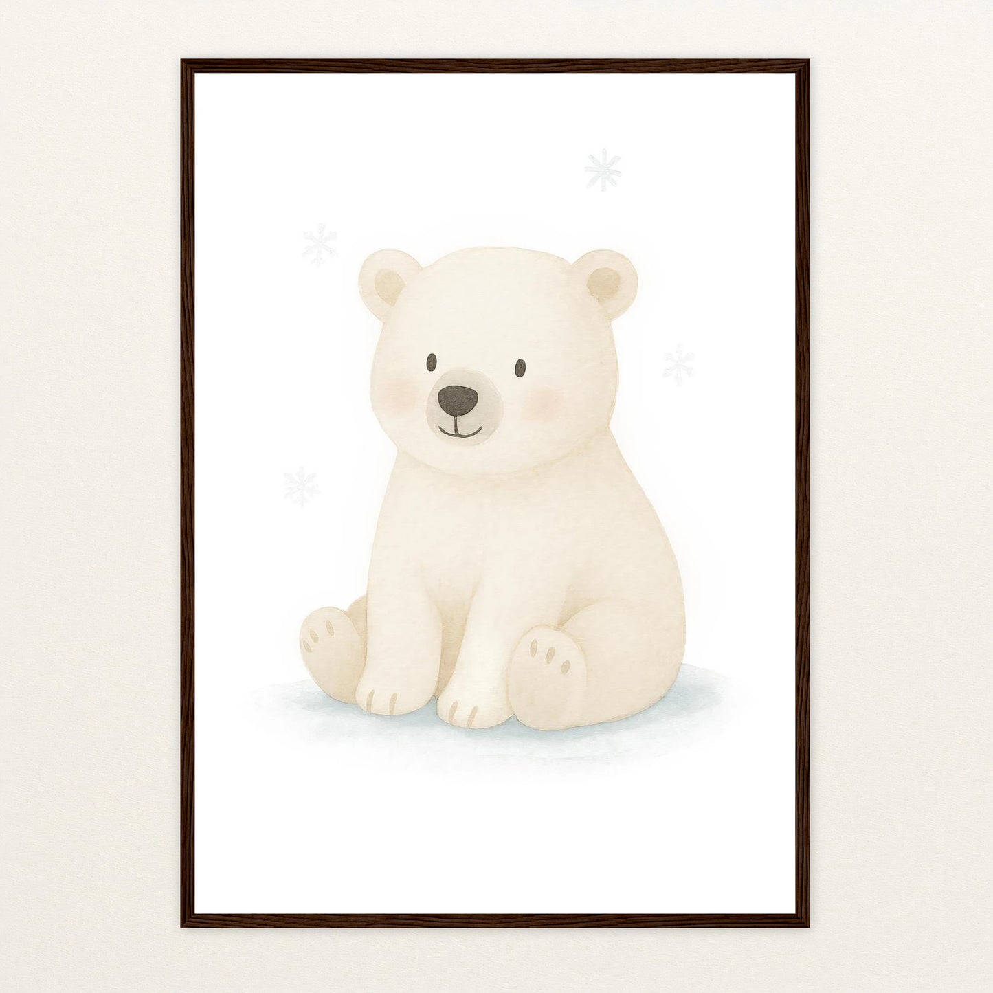 Pummel der Polarbär Poster mit Holzrahmen von tinylearner