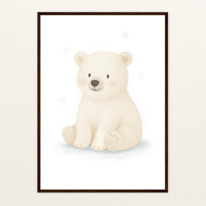 Pummel der Polarbär Poster mit Holzrahmen von tinylearner