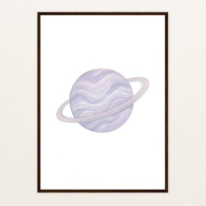 Planet Poster mit Holzrahmen von tinylearner