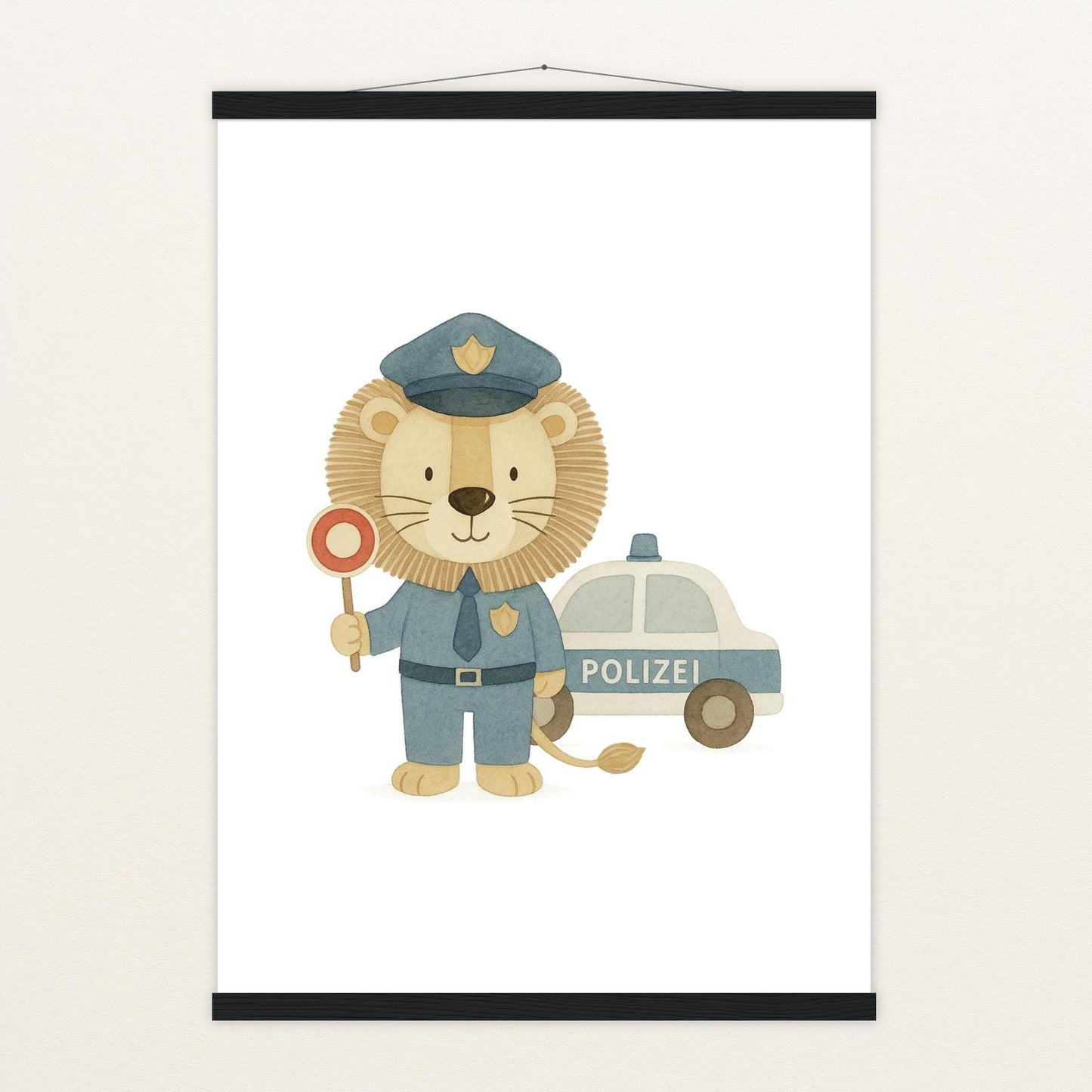Leo der Löwe - Motiv: "Polizei" Poster mit Leisten von tinylearner
