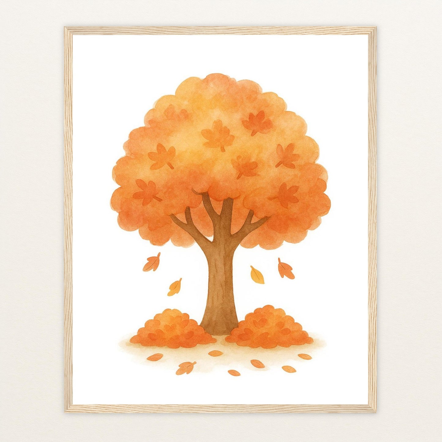 Ahornbaum Poster mit Holzrahmen von tinylearner