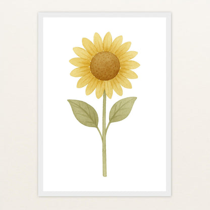 Sonnenblume Poster mit Holzrahmen von tinylearner
