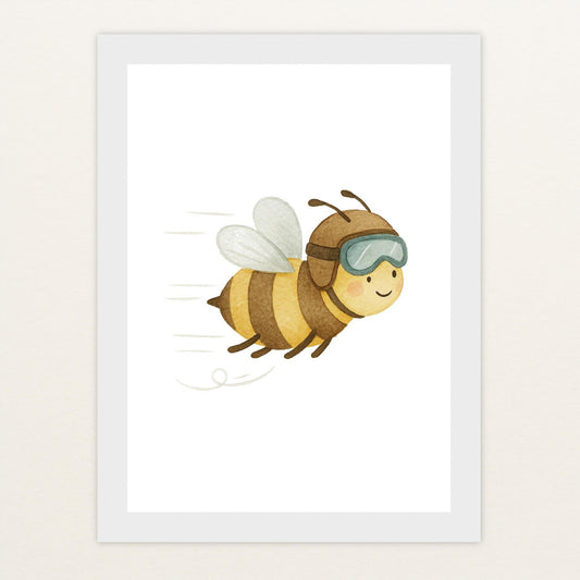 Bibi die Biene Poster mit Holzrahmen von tinylearner