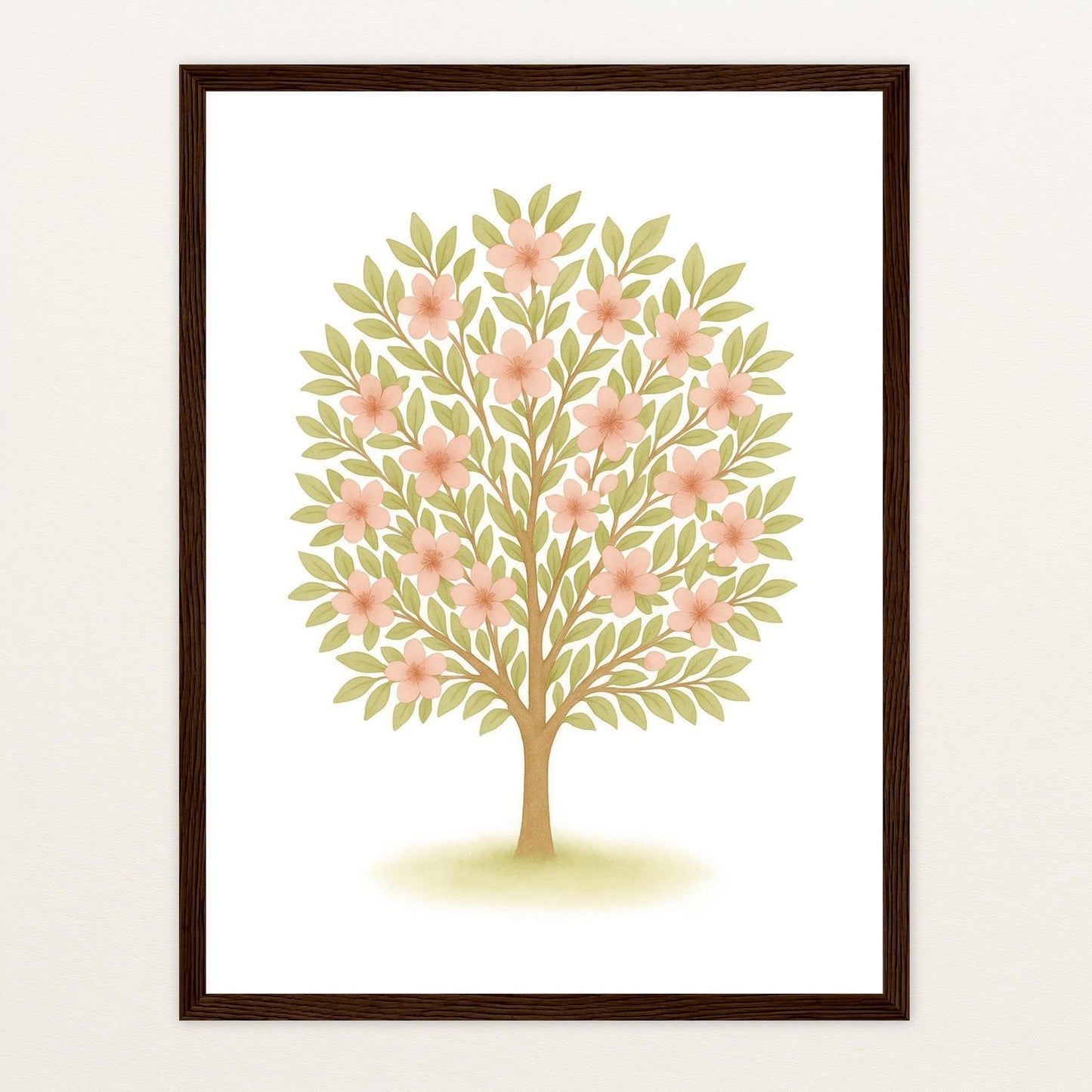 Kirschbaum Poster mit Holzrahmen von tinylearner