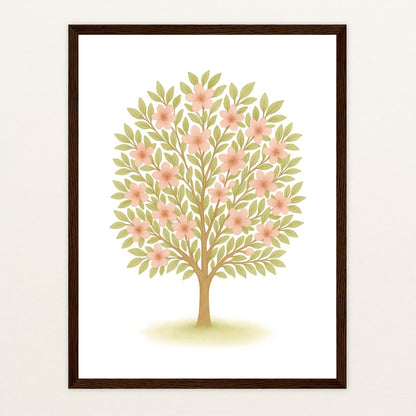 Kirschbaum Poster mit Holzrahmen von tinylearner