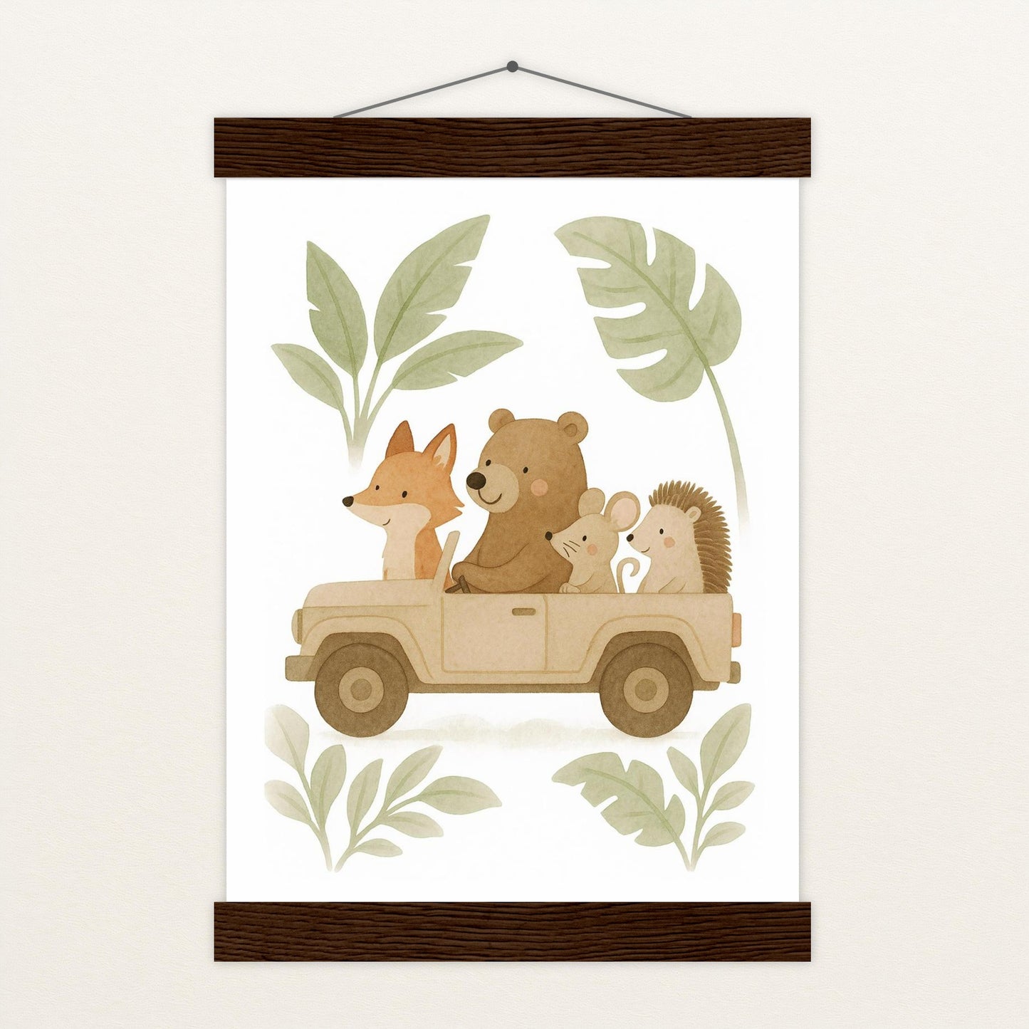 Tierfreunde - Motiv: "Safari" Poster mit Leisten von tinylearner