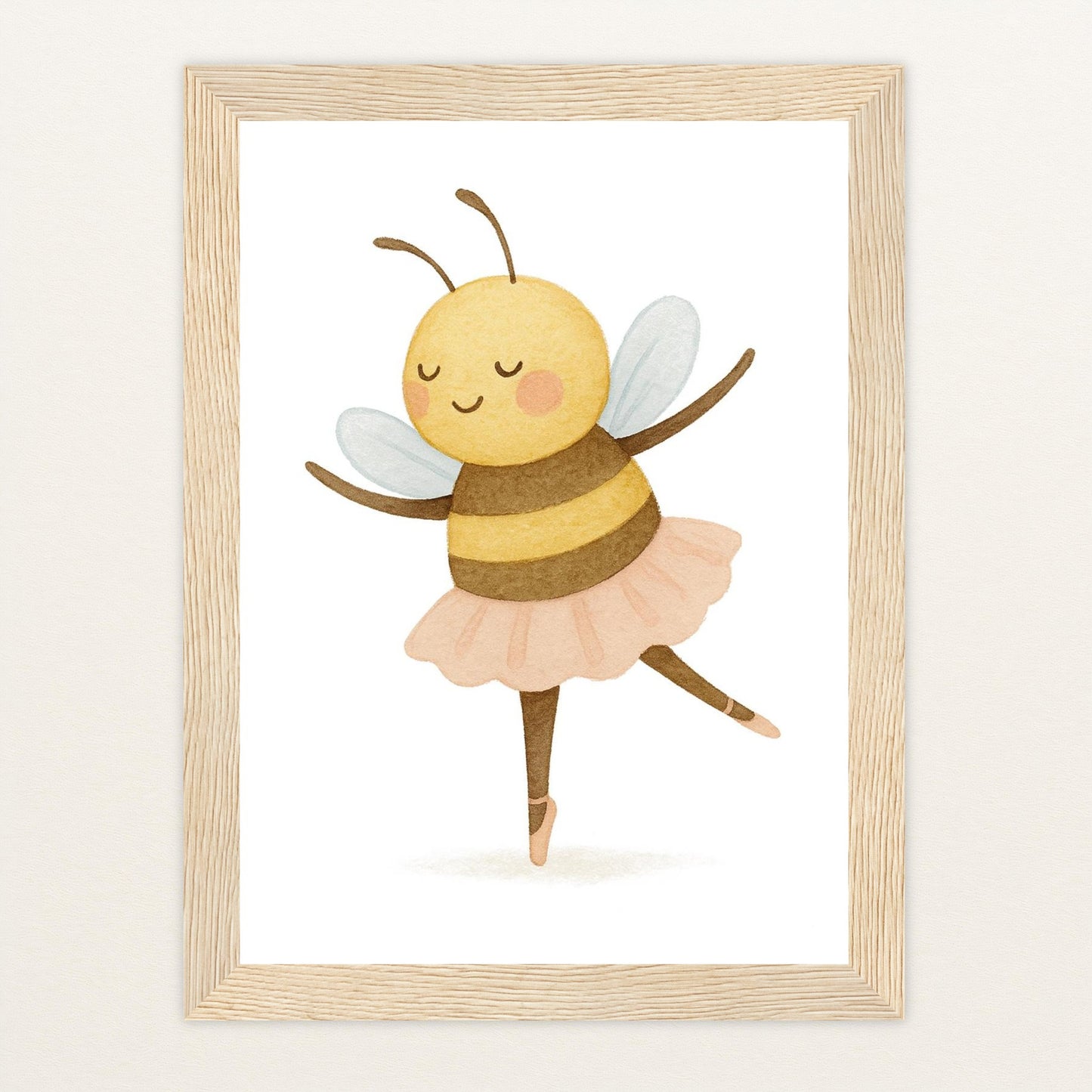 Bibi die Biene - Motiv: "Ballett" Poster mit Holzrahmen von tinylearner