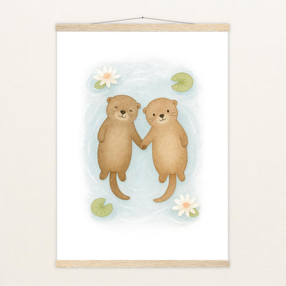 Otti der Otter Poster mit Leisten von tinylearner