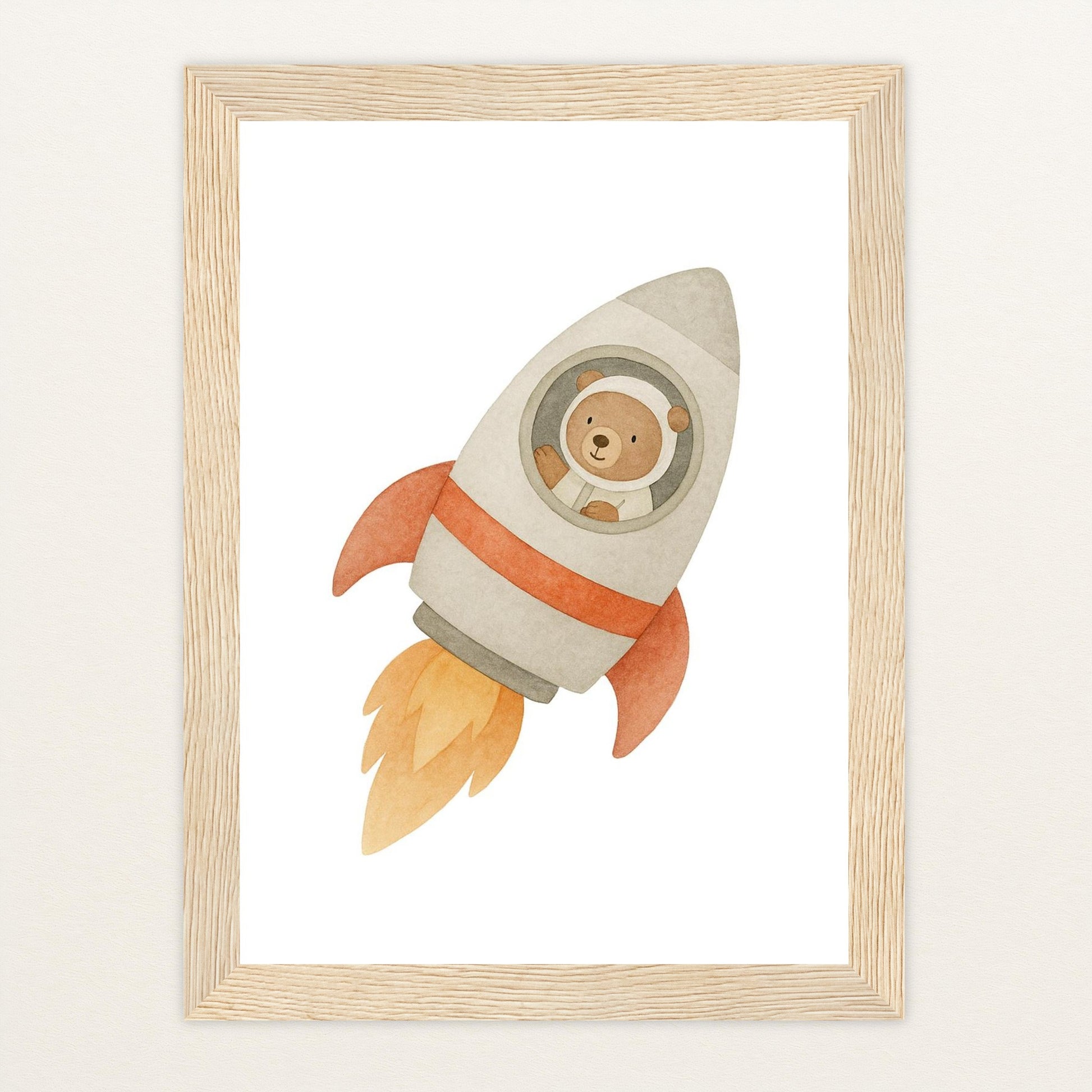 Balu der Bär - Motiv: "Rakete" Poster mit Holzrahmen von tinylearner