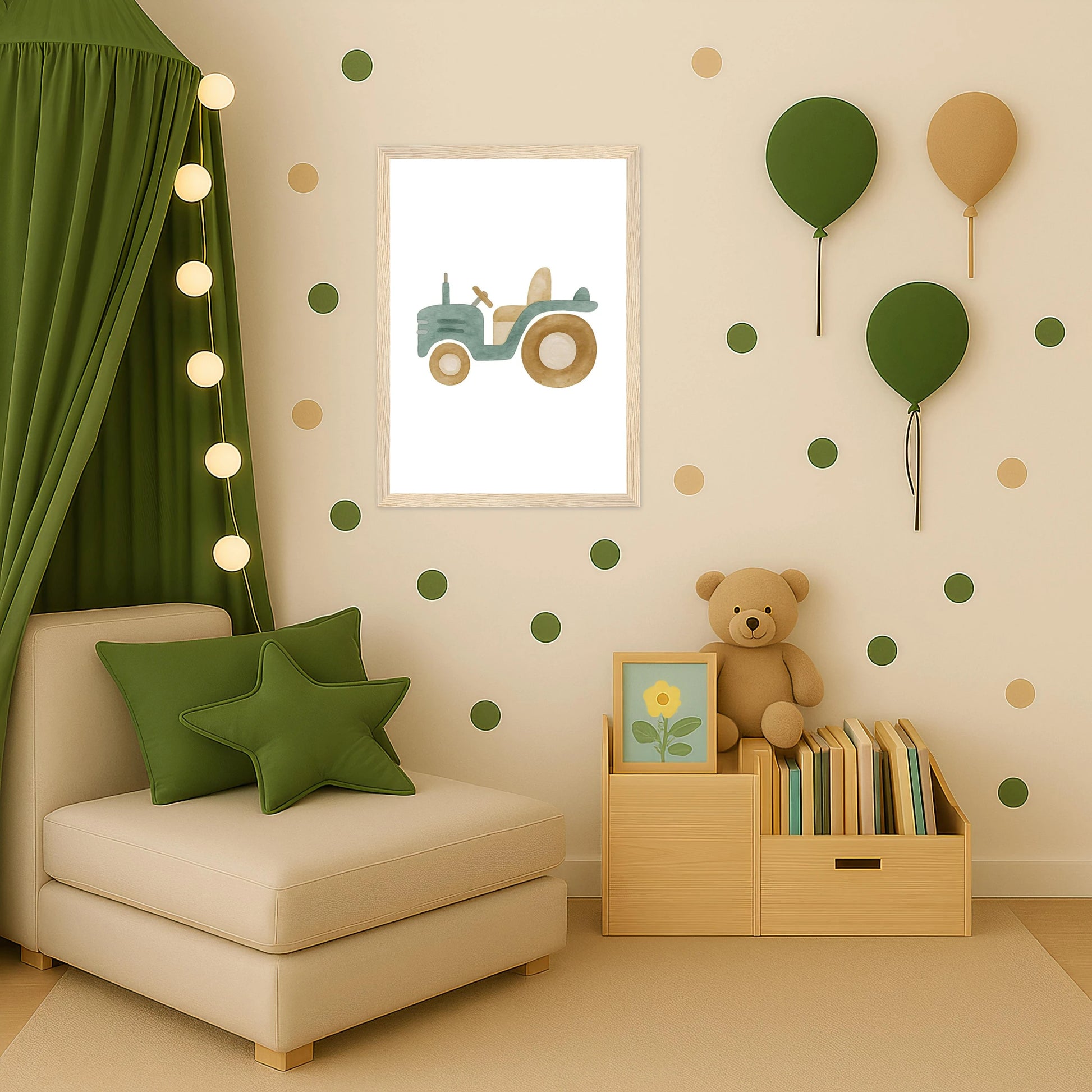 Traktor Poster mit Holzrahmen von tinylearner