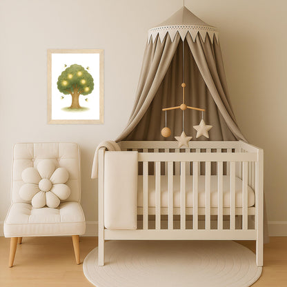 Leuchtbaum Poster mit Holzrahmen von tinylearner