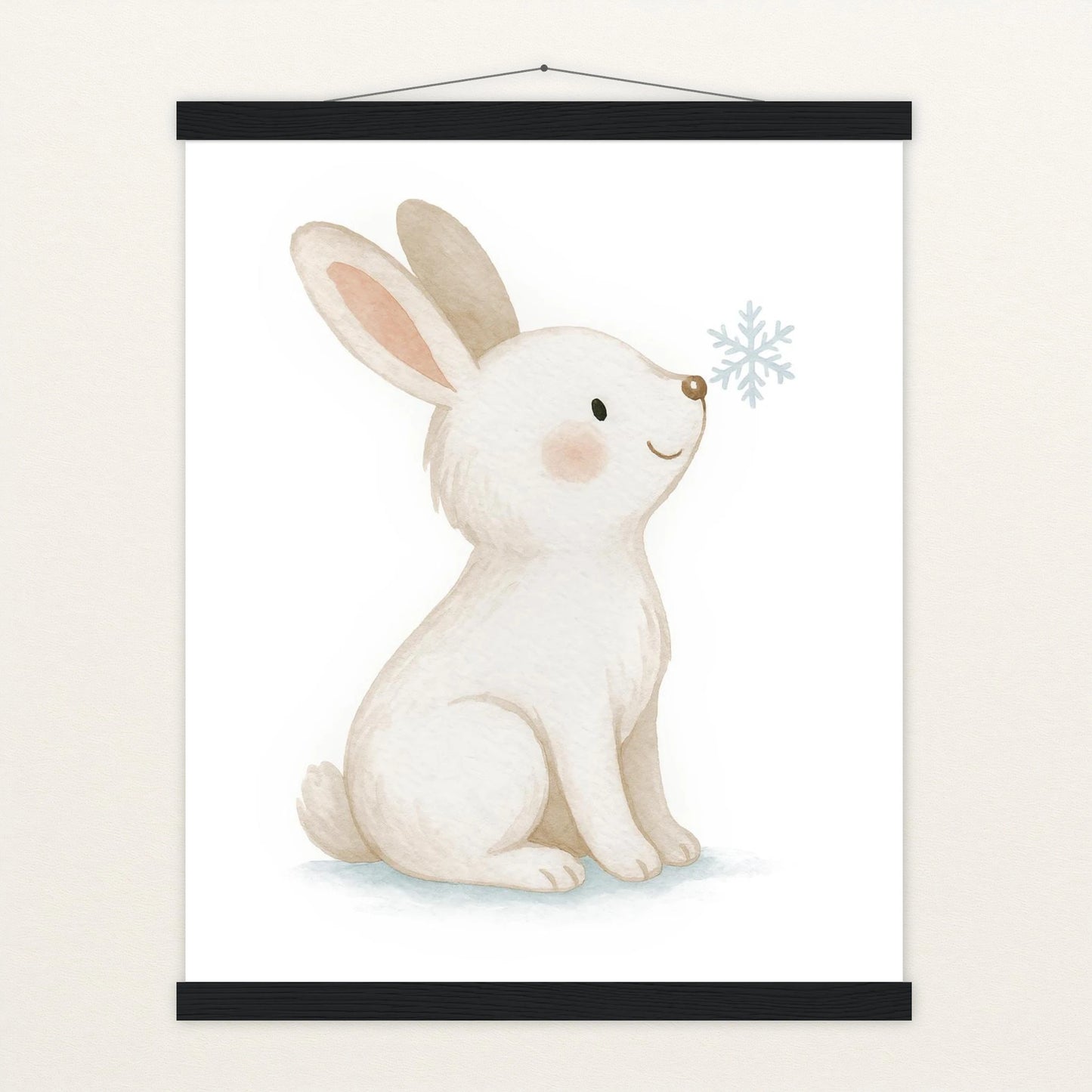 Sina der Schneehase Poster mit Leisten von tinylearner