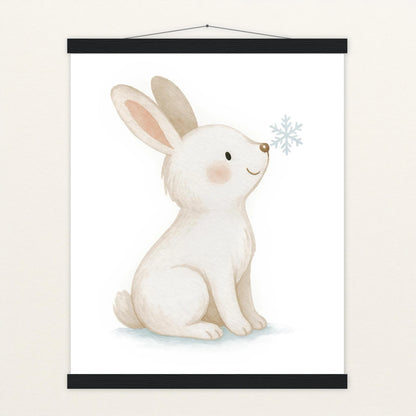Sina der Schneehase Poster mit Leisten von tinylearner