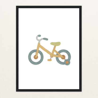 Fahrrad Poster mit Holzrahmen von tinylearner