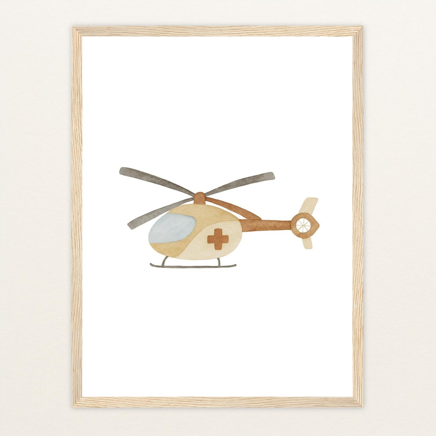 Rettungshubschrauber Poster mit Holzrahmen von tinylearner