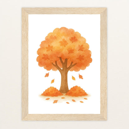 Ahornbaum Poster mit Holzrahmen von tinylearner