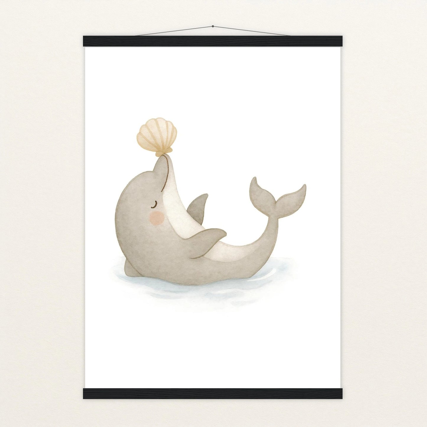 Dora der Delfin - Motiv: "Muschel" Poster mit Leisten von tinylearner