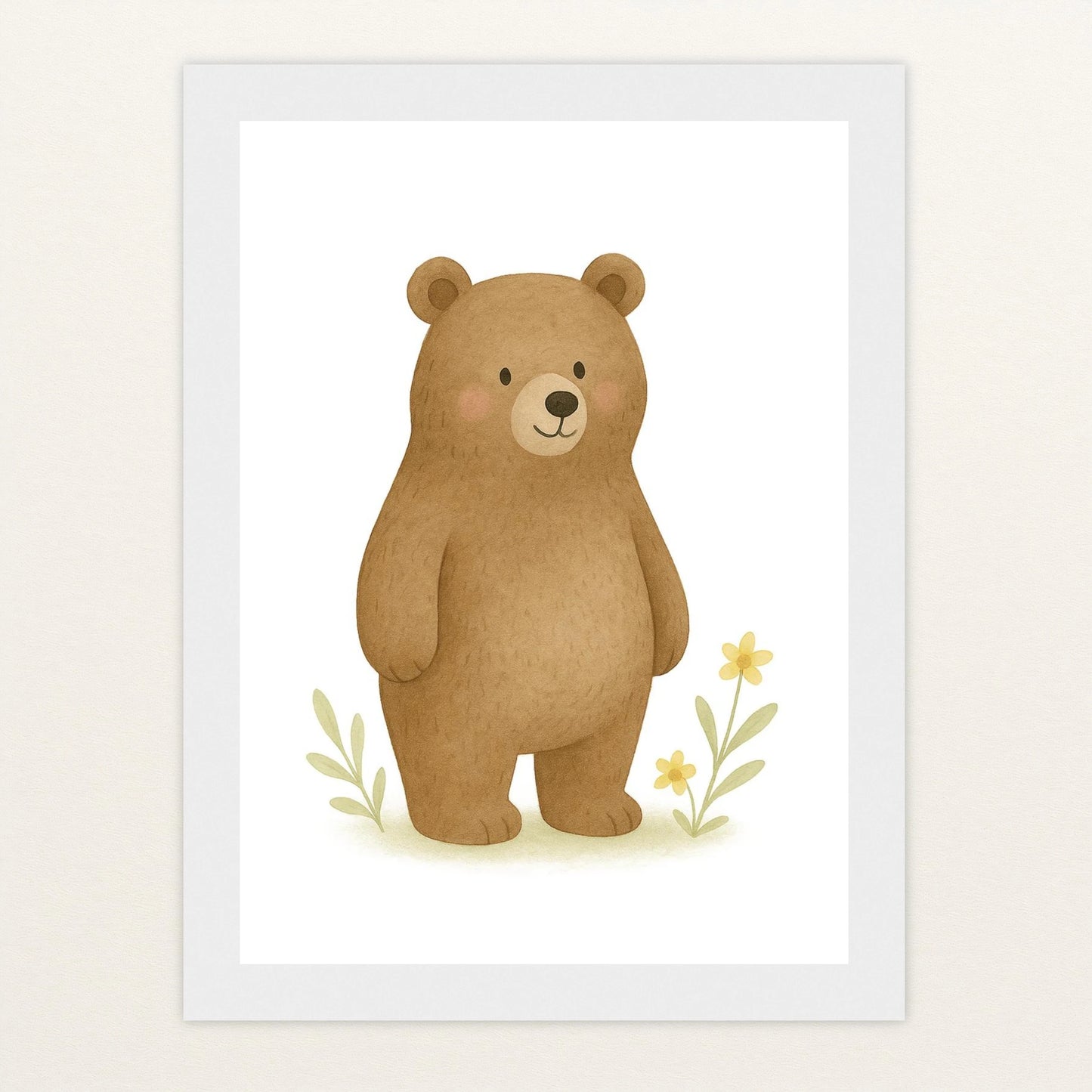 Balu der Bär Poster mit Holzrahmen von tinylearner