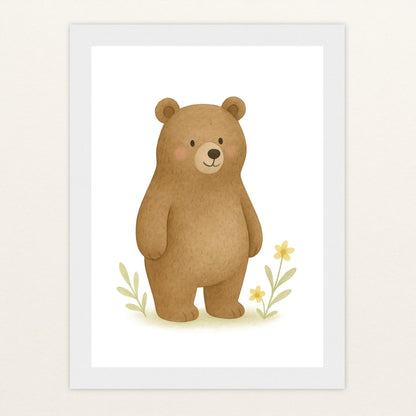 Balu der Bär Poster mit Holzrahmen von tinylearner