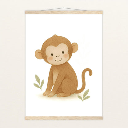Aki der Affe Poster mit Leisten von tinylearner