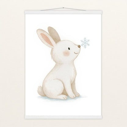 Sina der Schneehase Poster mit Leisten von tinylearner