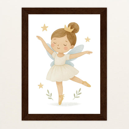 Fina die Fee - Motiv: "Ballett" Poster mit Holzrahmen von tinylearner