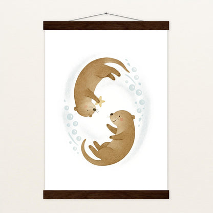 Otti der Otter - Motiv: "Stern" Poster mit Leisten von tinylearner