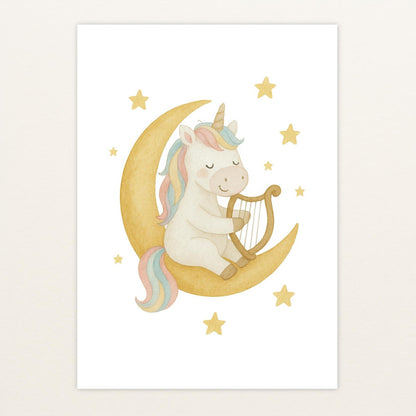 Luni das Einhorn - Motiv: "Mond" Poster von tinylearner