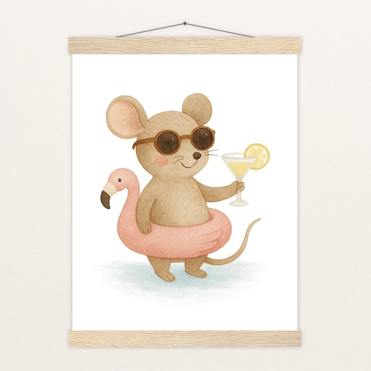 Mimi die Maus - Motiv: "Pooltag" Poster mit Leisten von tinylearner