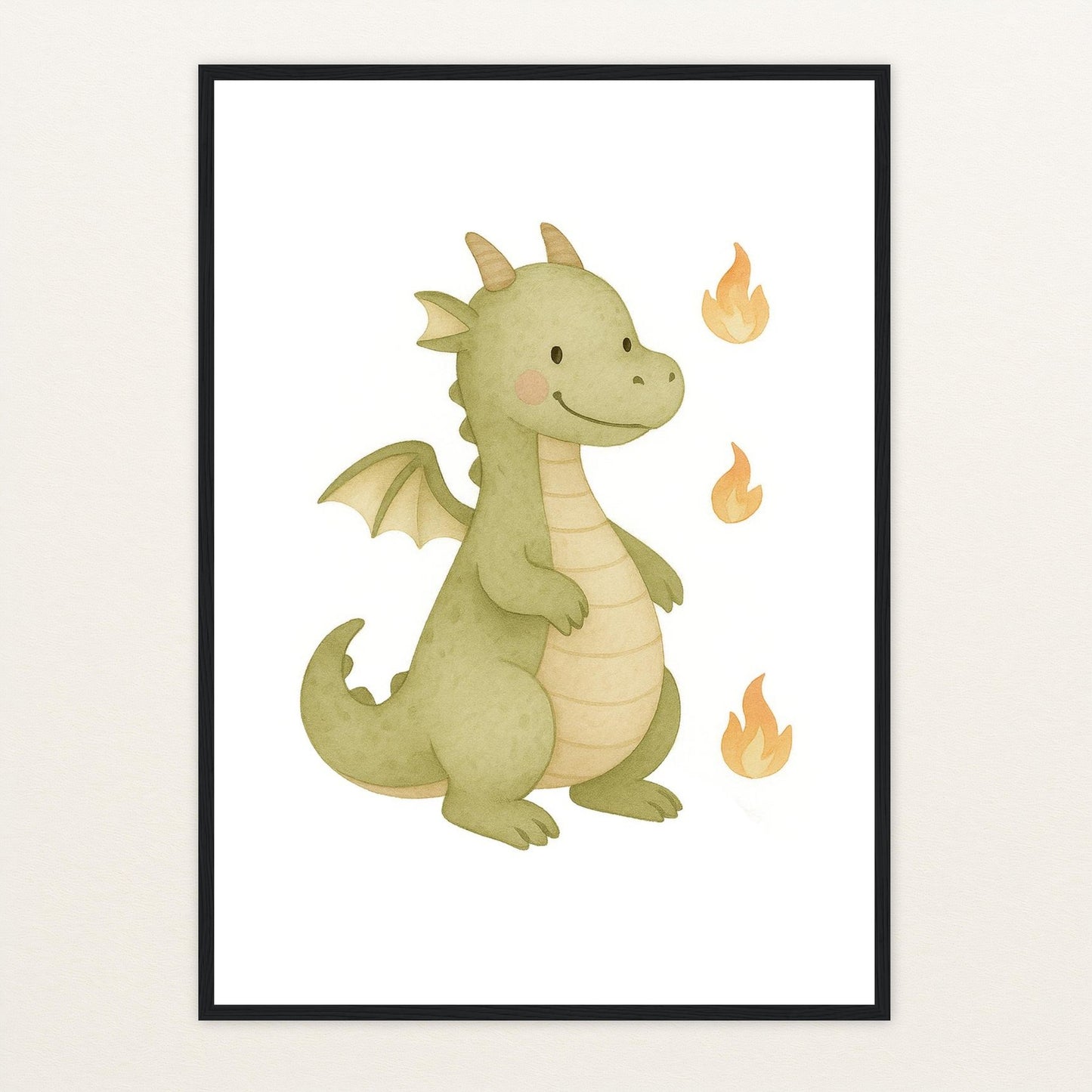 Drax der Drache Poster mit Holzrahmen von tinylearner