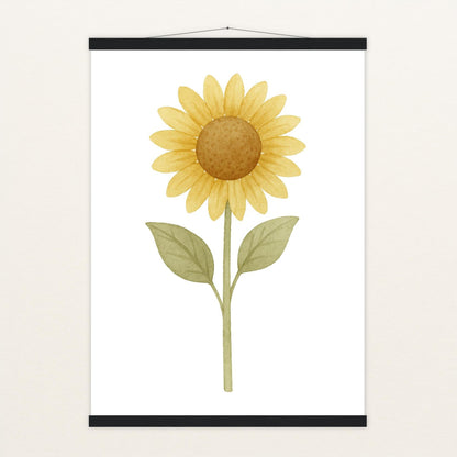 Sonnenblume Poster mit Leisten von tinylearner