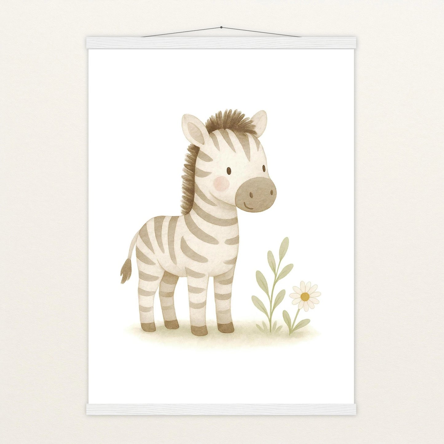 Zinni das Zebra Poster mit Leisten von tinylearner