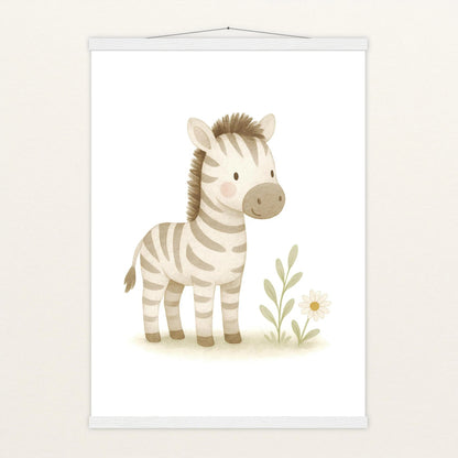 Zinni das Zebra Poster mit Leisten von tinylearner