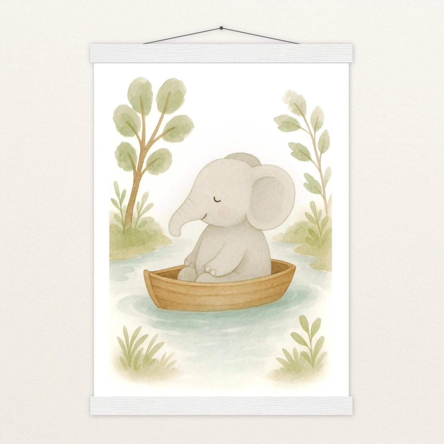 Emil der Elefant - Motiv: "Boot" Poster mit Leisten von tinylearner