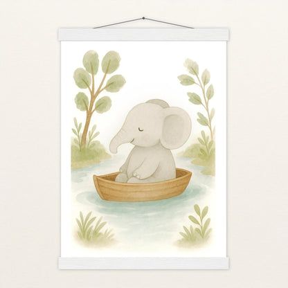 Emil der Elefant - Motiv: "Boot" Poster mit Leisten von tinylearner