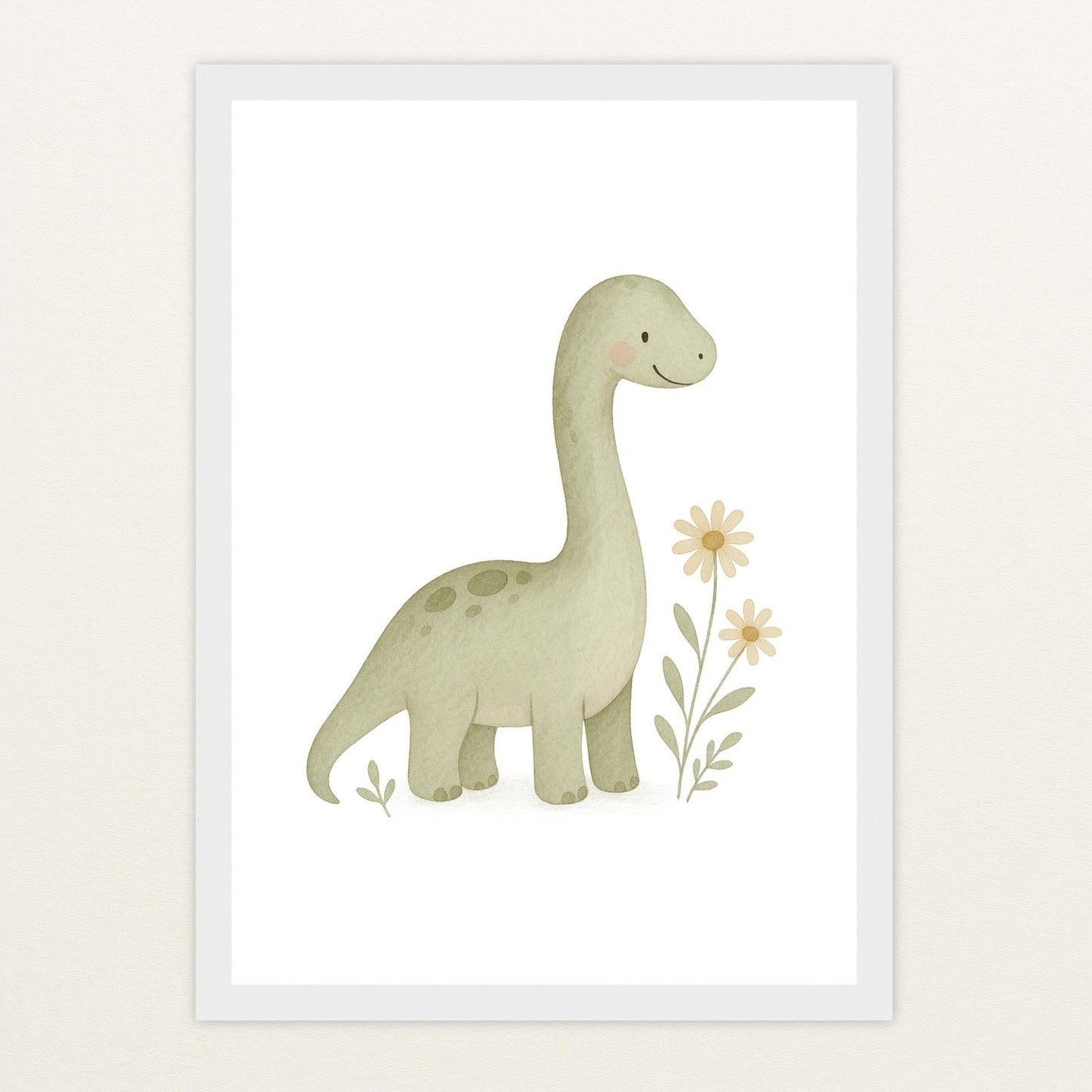 Dinosaurier Brachiosaurus Poster mit Holzrahmen von tinylearner