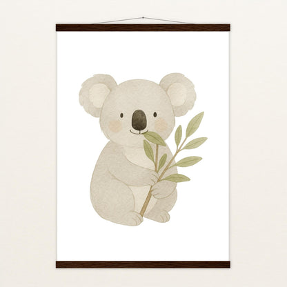 Kori der Koala - Motiv: "Eukalyptus" Poster mit Leisten von tinylearner