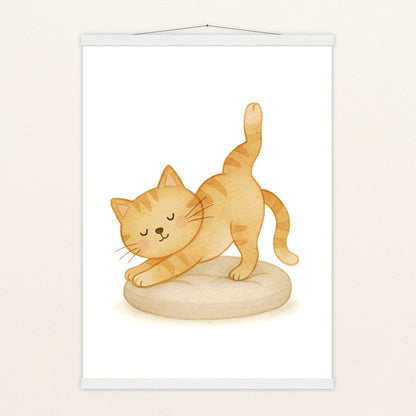 Kira die Katze - Motiv: "Yoga" Poster mit Leisten von tinylearner