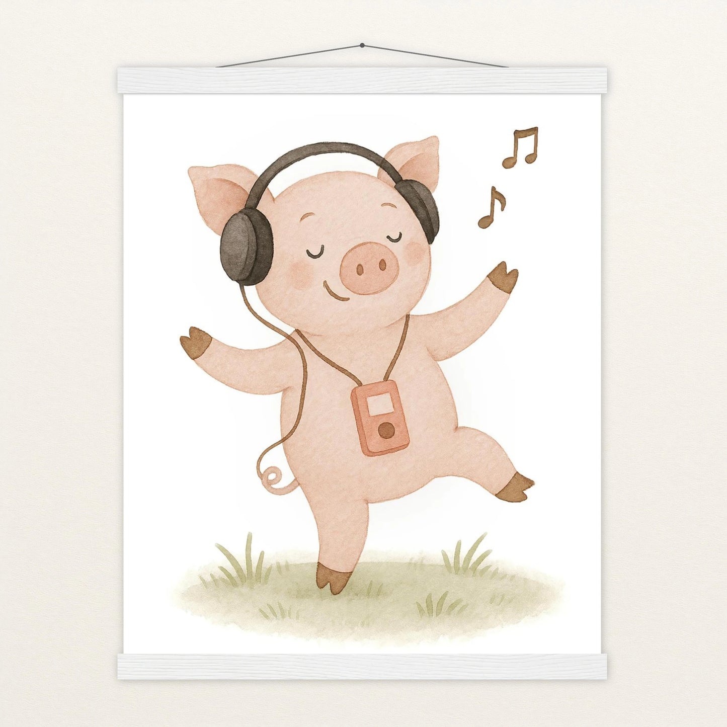 Susi das Schwein - Motiv: "Musik" Poster mit Leisten von tinylearner