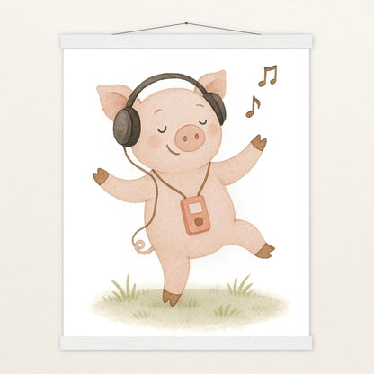Susi das Schwein - Motiv: "Musik" Poster mit Leisten von tinylearner